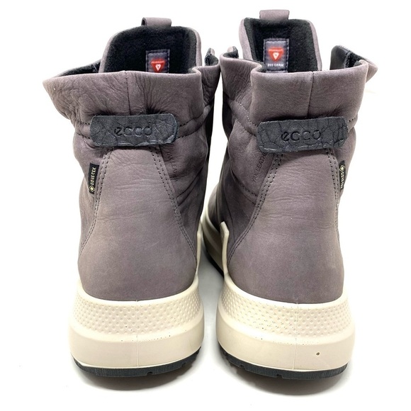 ECCO SOLICE WATERPROOF Lace Up LEATHER BOOTIE IN GRAVITY - Picture 4 of 8